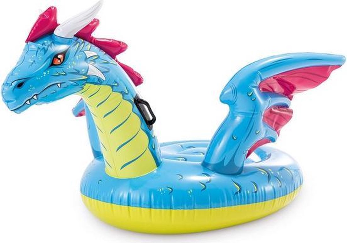 Opblaasbaar zwembadfiguur Intex Dragon Blauw