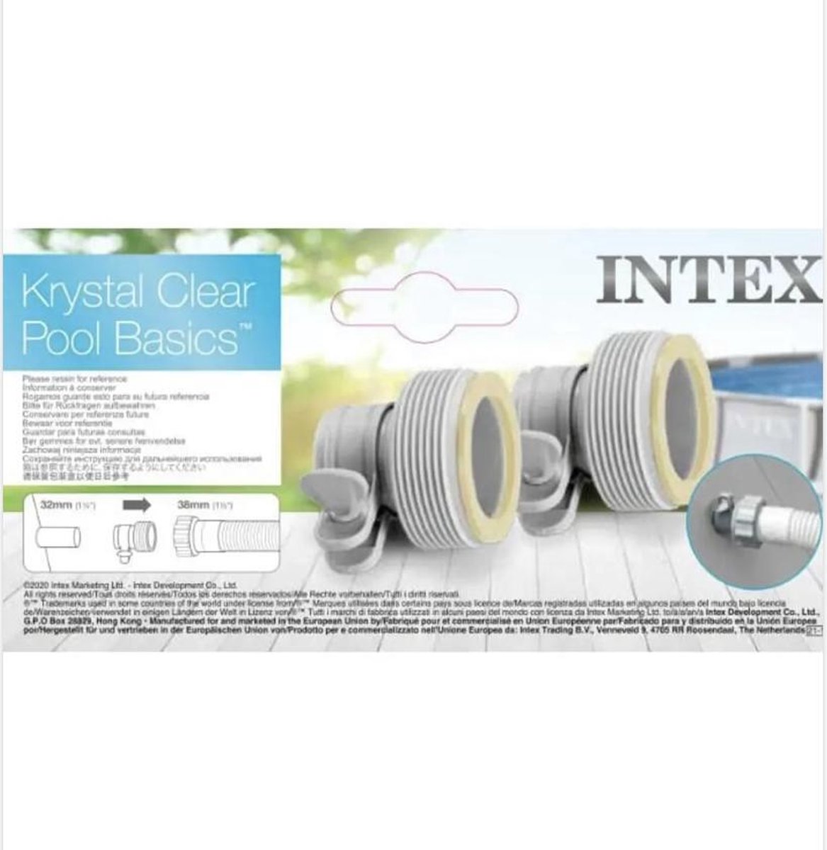 intex slang adapter B38-32mm - verloopstuk (zand) filterpomp- aansluiting warmtepomp - koppeling zout water systeem gemakkelijk te monteren