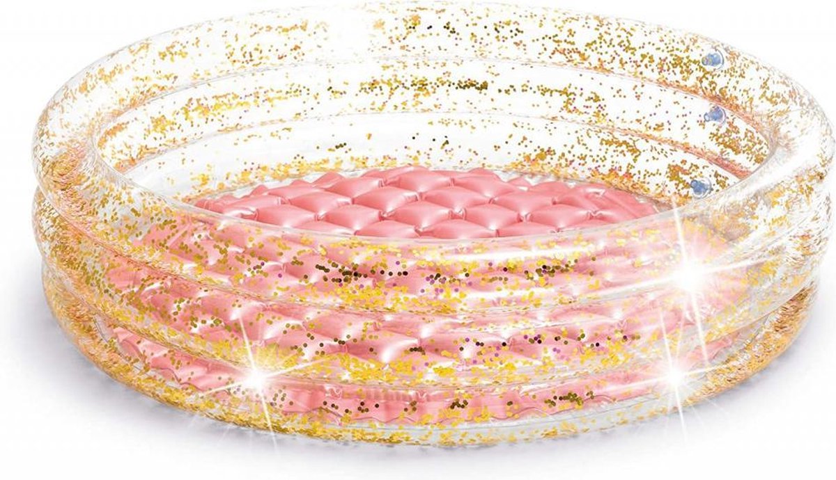 opblaaszwembad 57103NP Glitter 86 x 25 cm goud/roze