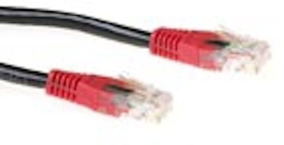 Intronics CAT6 UTP cross-over patchkabel zwart met rode tules