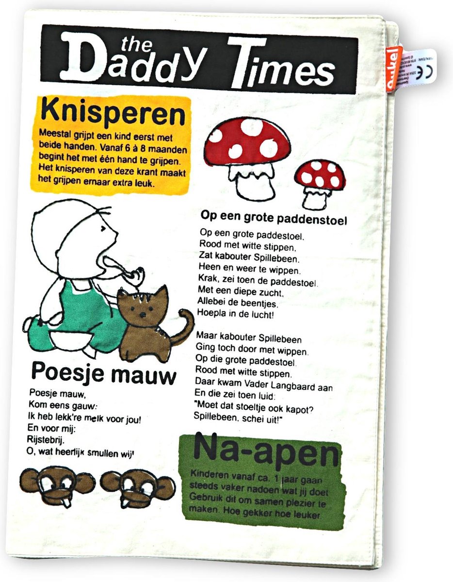   Qukel Daddy Times Knisperkrant Knisperboekje Baby - Kraamcadeau Uni Jongen Meisje Papa Daddy times