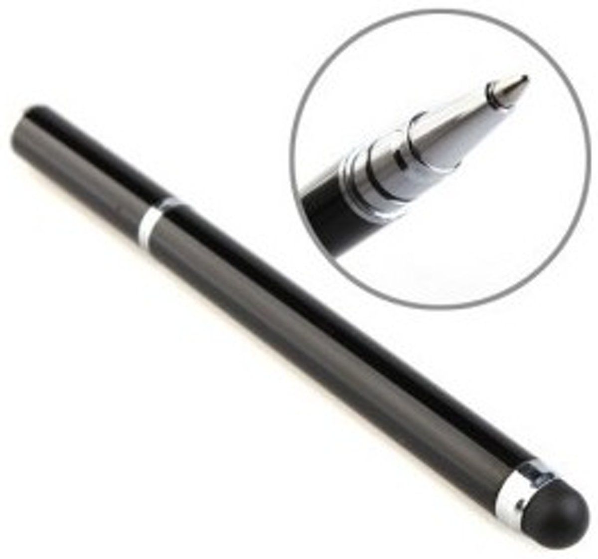 2 In 1 Stylus Touch Pen - Zwart