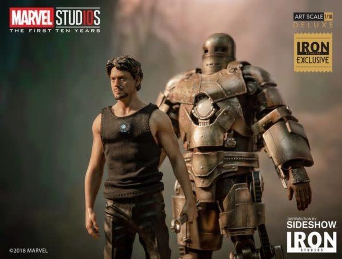 Iron Studios Marvel: Exclusive Iron Man Mark I and Tony Stark 1:10 Scale Statue