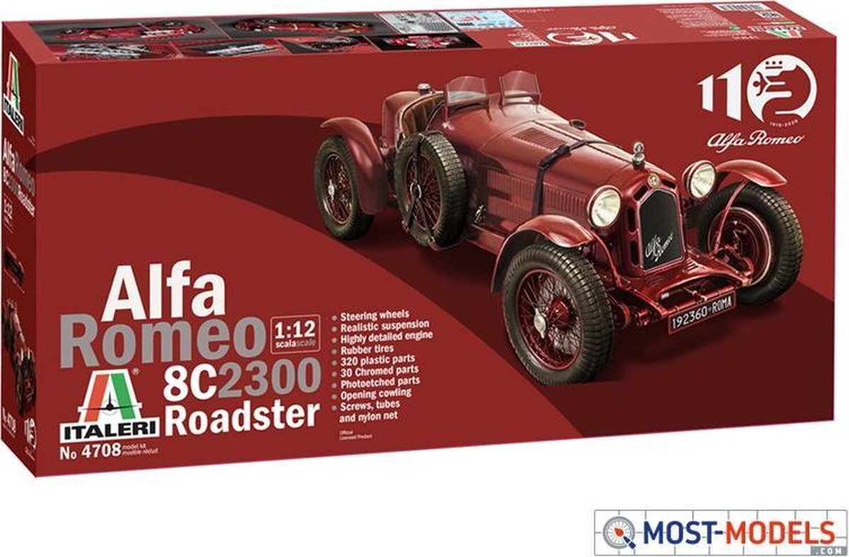 1:12 Italeri 4708 Alfa Romeo 8C 2300 Roadster * NIEUW *