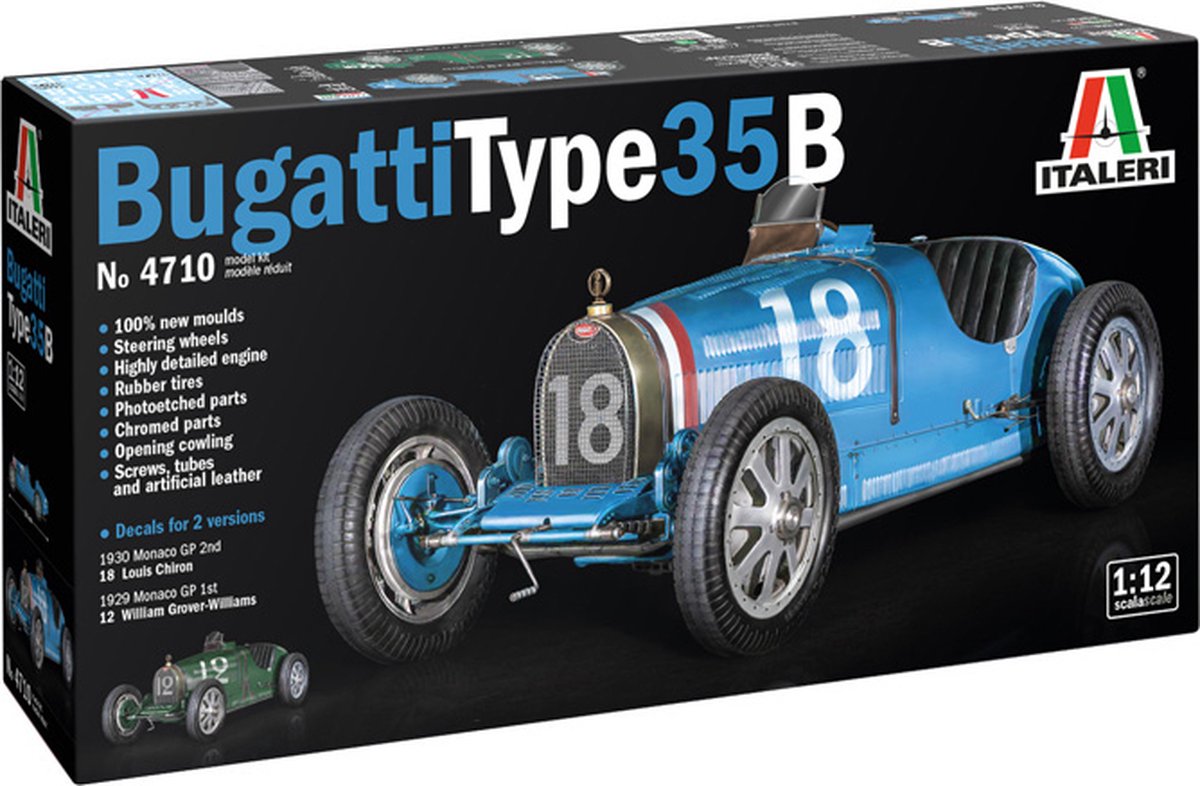 1:12 Italeri 4710 Bugatti Type 35B Car Plastic kit