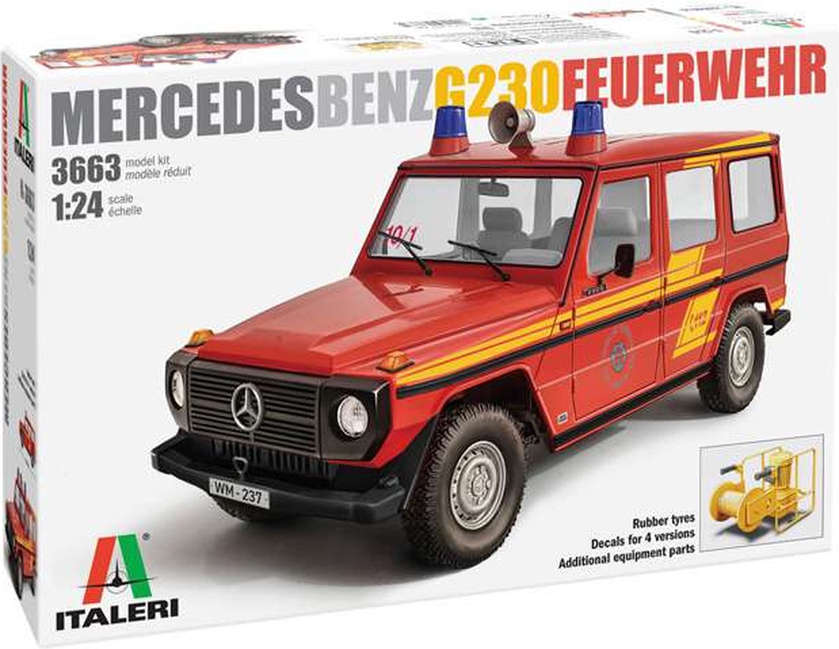 1:24 Italeri 3663 Mercedes Benz G230 Feuerwehr Plastic kit