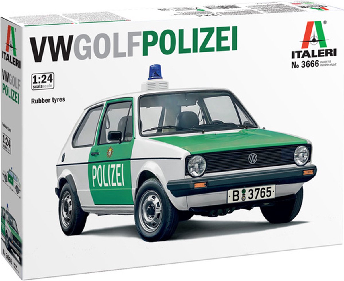 1:24 Italeri 3666 Volkswagen VW Golf Polizei Plastic kit