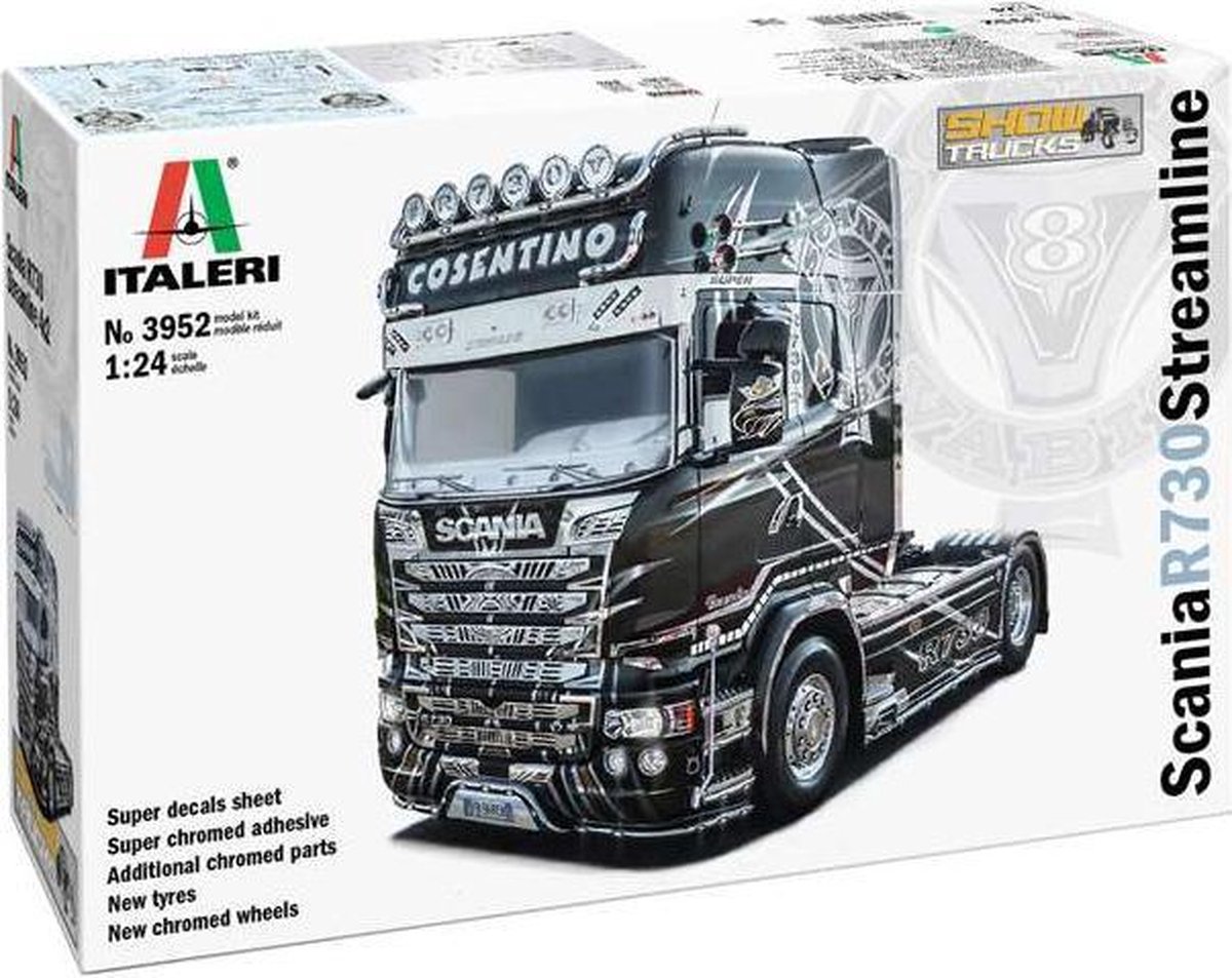 1:24 Italeri 3952 Scania R730 V8 Streamline - Show Truck Plastic kit