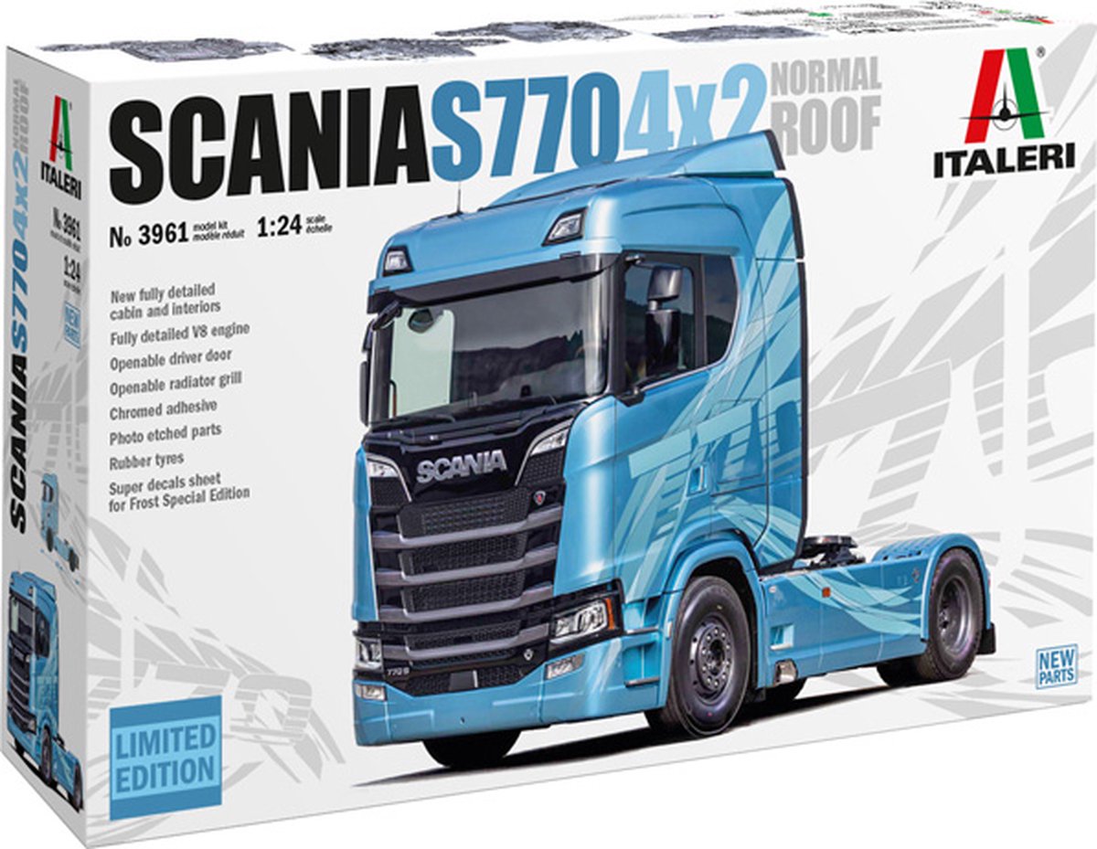 1:24 Italeri 3961 Scania S770 V8 Normal Roof Truck 4x2 - Limited Edition Plastic kit