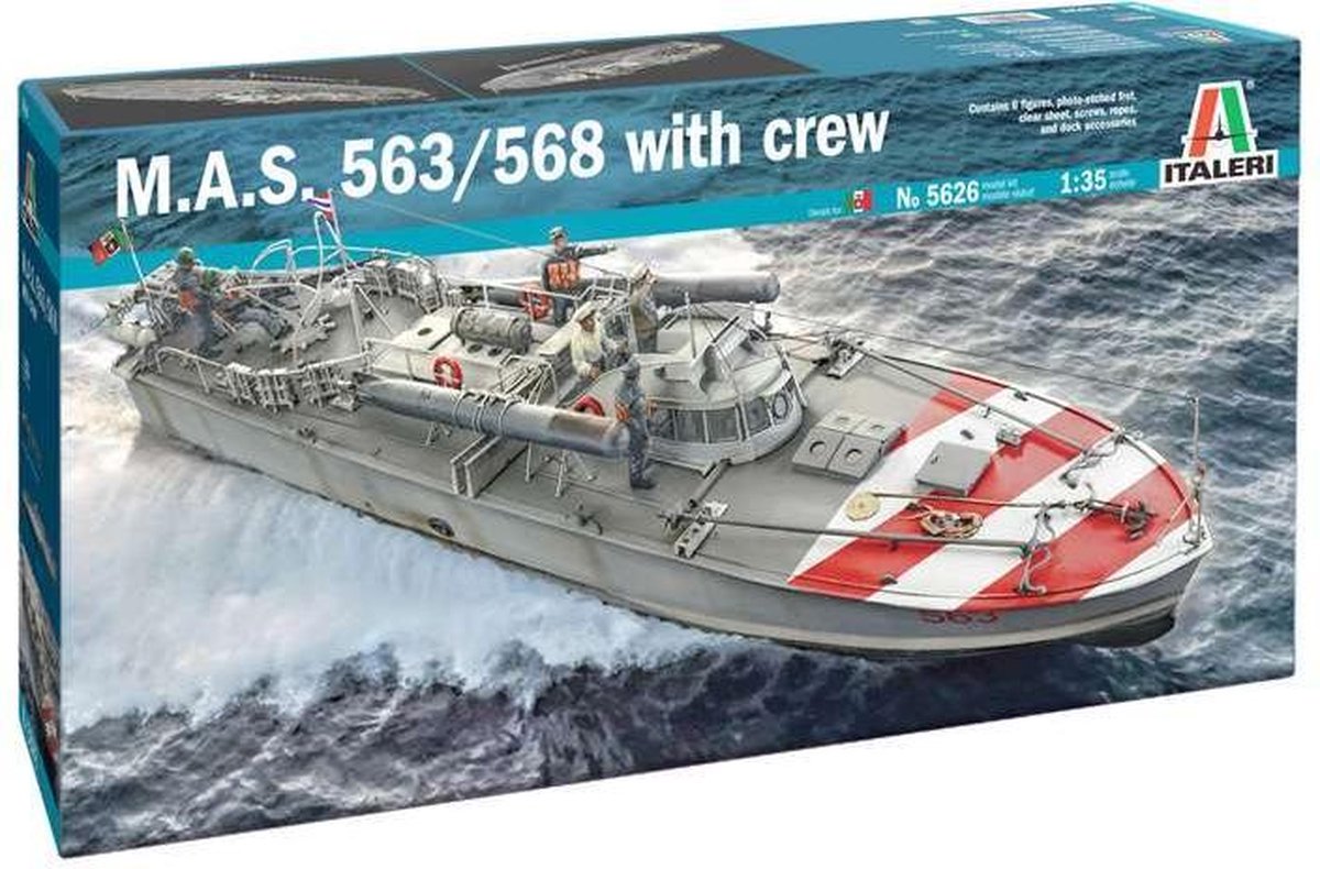 1:35 Italeri 5626 M.A.S. 563/568 Boat with Crew Plastic kit