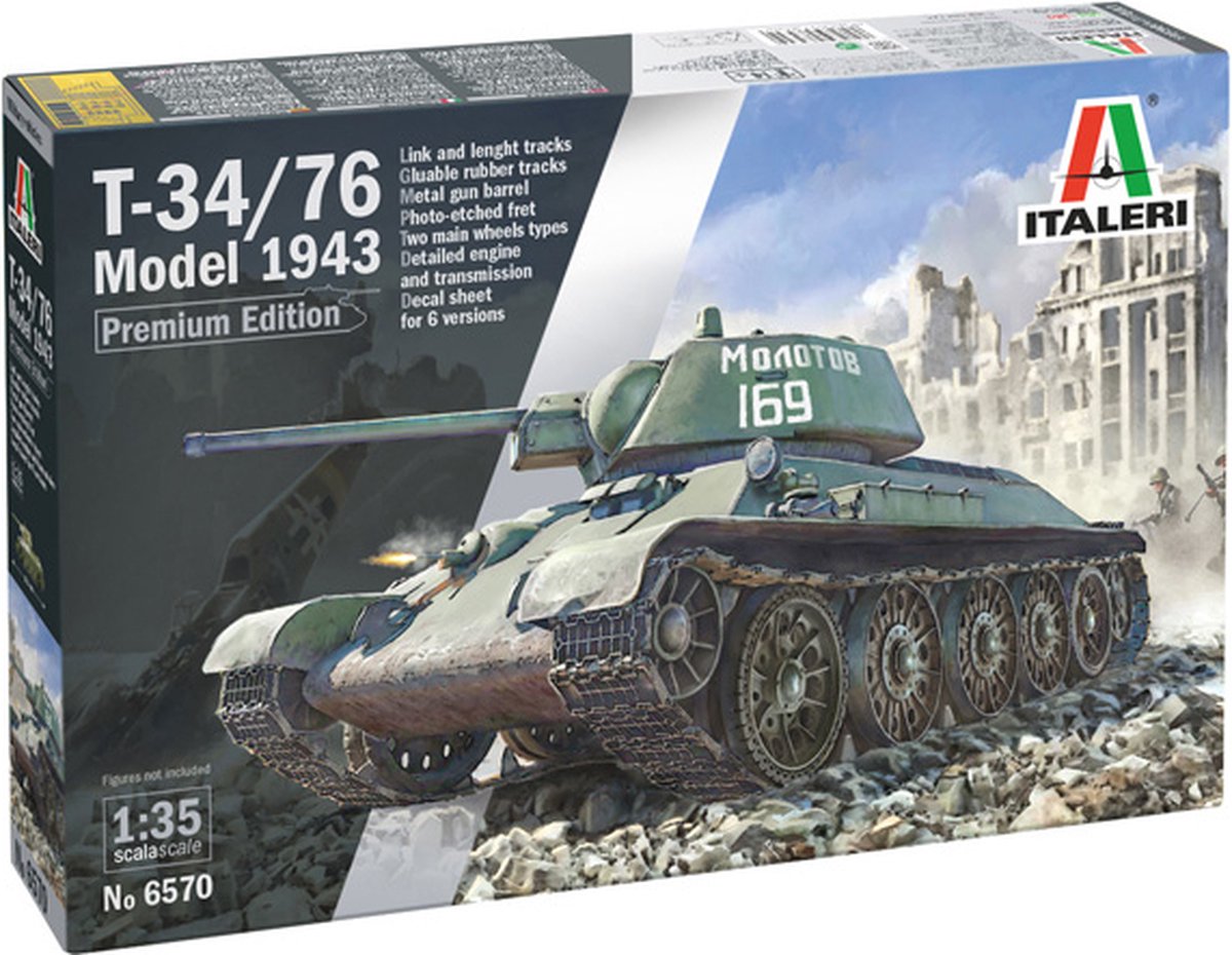 1:35 Italeri 6570 T-34/76 Model 1943 Early Version - Premium Edition Plastic kit