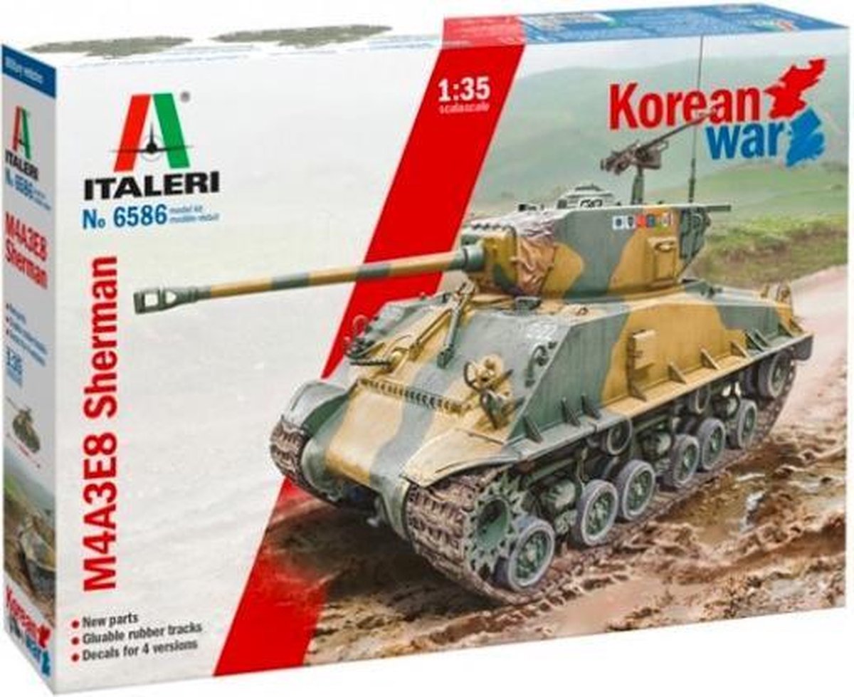 1:35 Italeri 6586 Sherman M4A3E8 Tank - Korean War Plastic kit