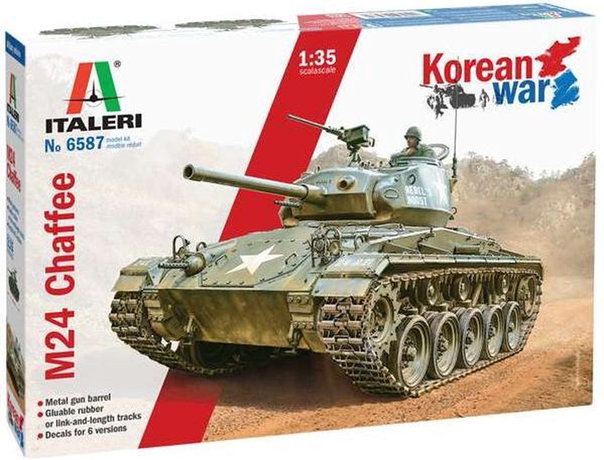 1:35 Italeri 6587 M24 Chaffee Tank - Korean War Plastic kit