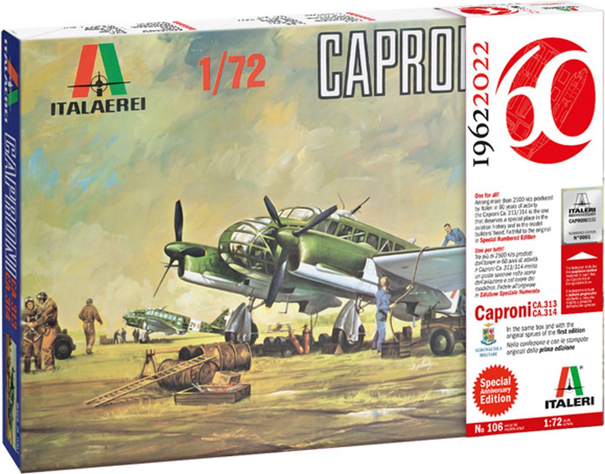 1:72 Italeri 0106 Caproni Ca. 313/314 Vintage Special Anniversary Edition Plastic kit