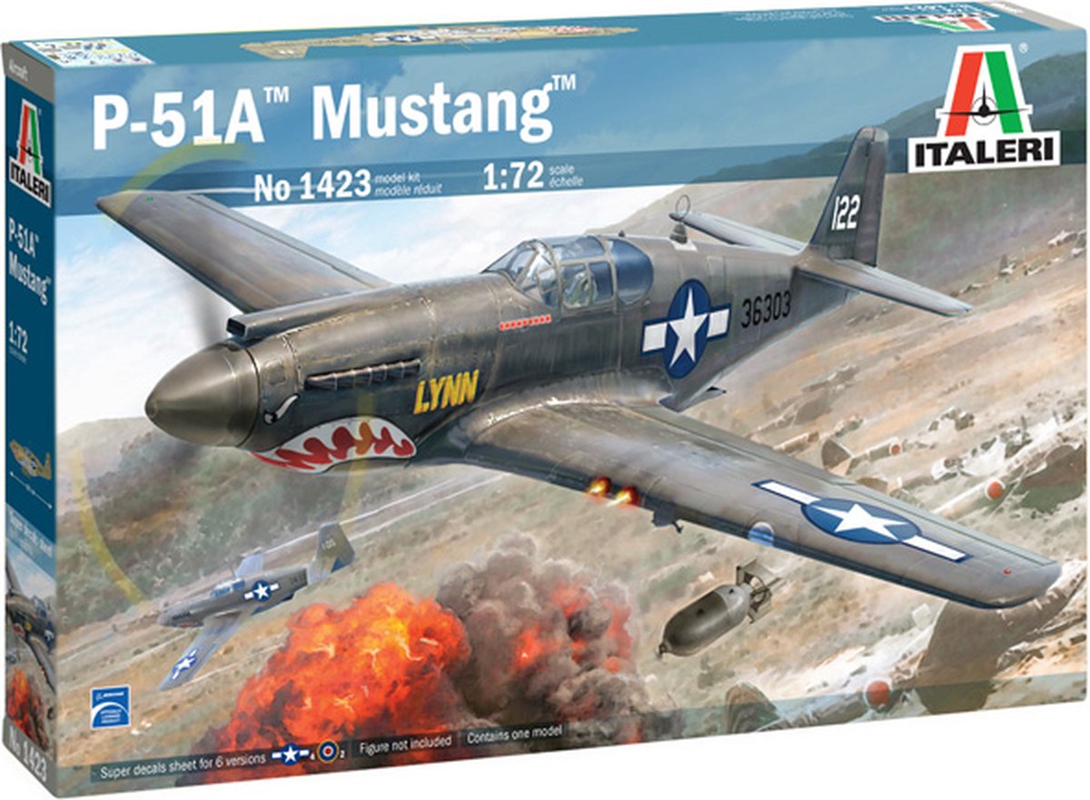 1:72 Italeri 1423 P-51A Mustang Plane Plastic kit