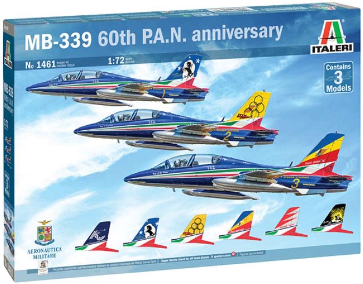 1:72 Italeri 1461 MB-339 60th P.A.N. anniversary - 3 Planes Plastic kit