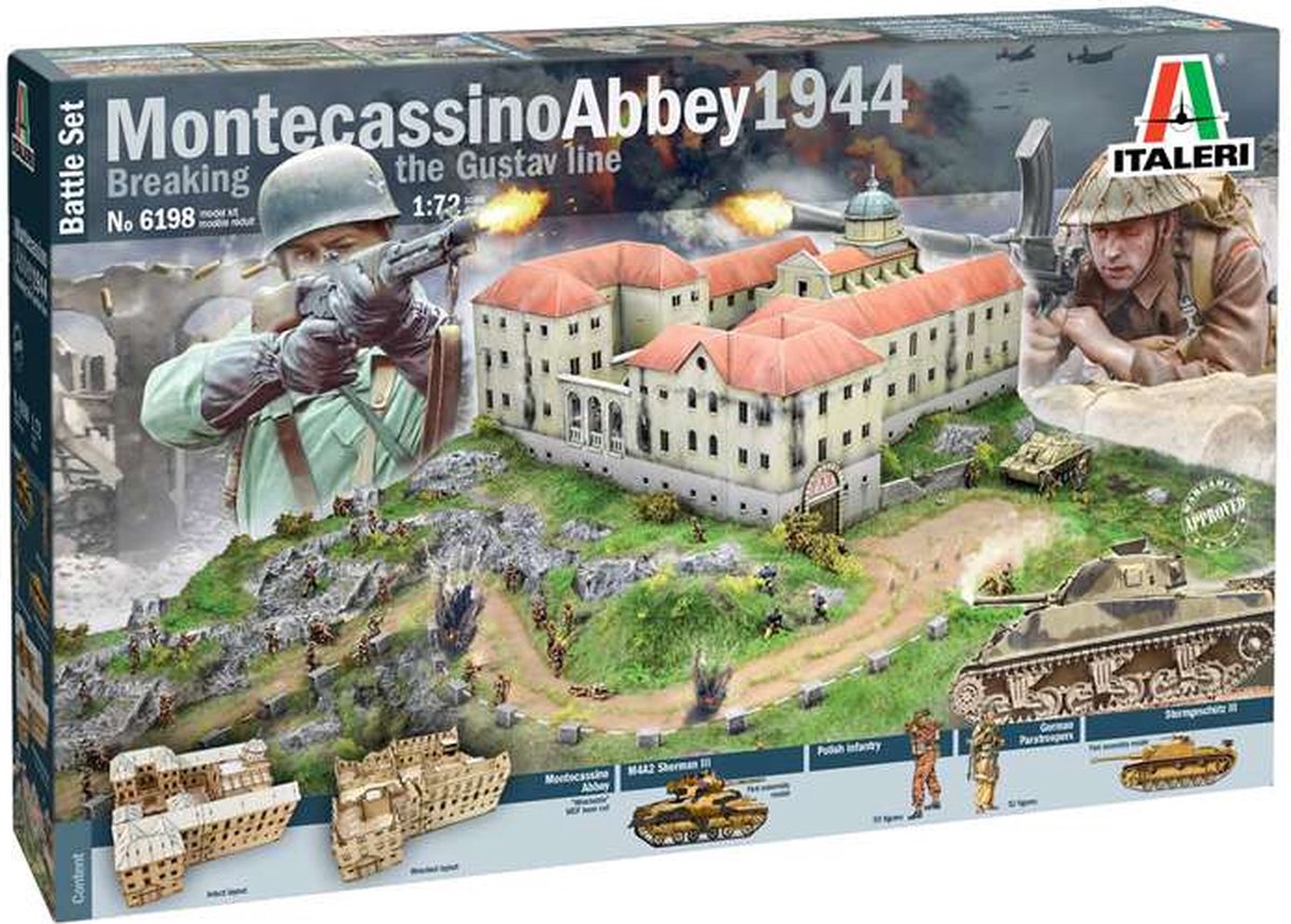 1:72 Italeri 6198 Montecassino Abbey 1944 Breaking the Gustav Line - Battle Set Plastic kit