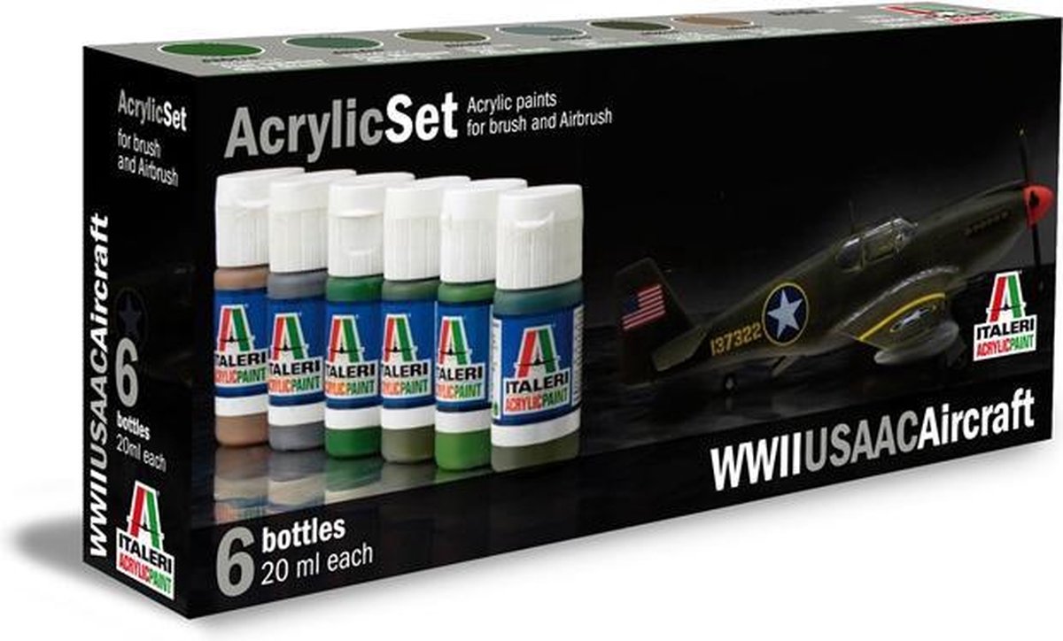 Italeri - Acrylset 6 St Wwii Usaac Aircraft (Ita438ap)