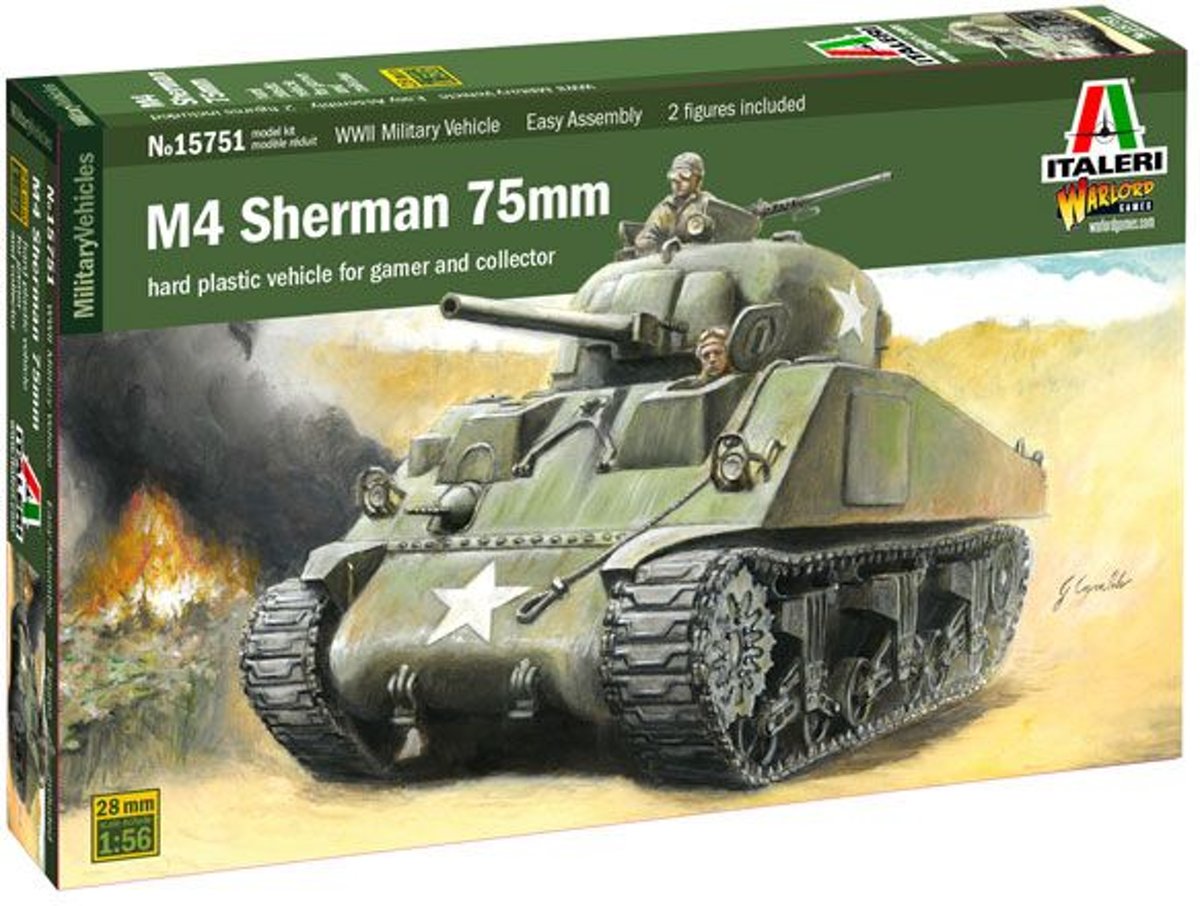 Italeri - M4 Sherman 75mm 1:56 (Ita15751)