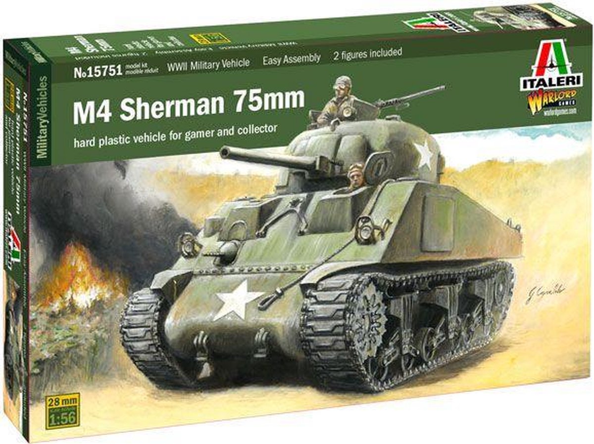 Italeri - M4 Sherman 75mm 1:56 (Ita15751)