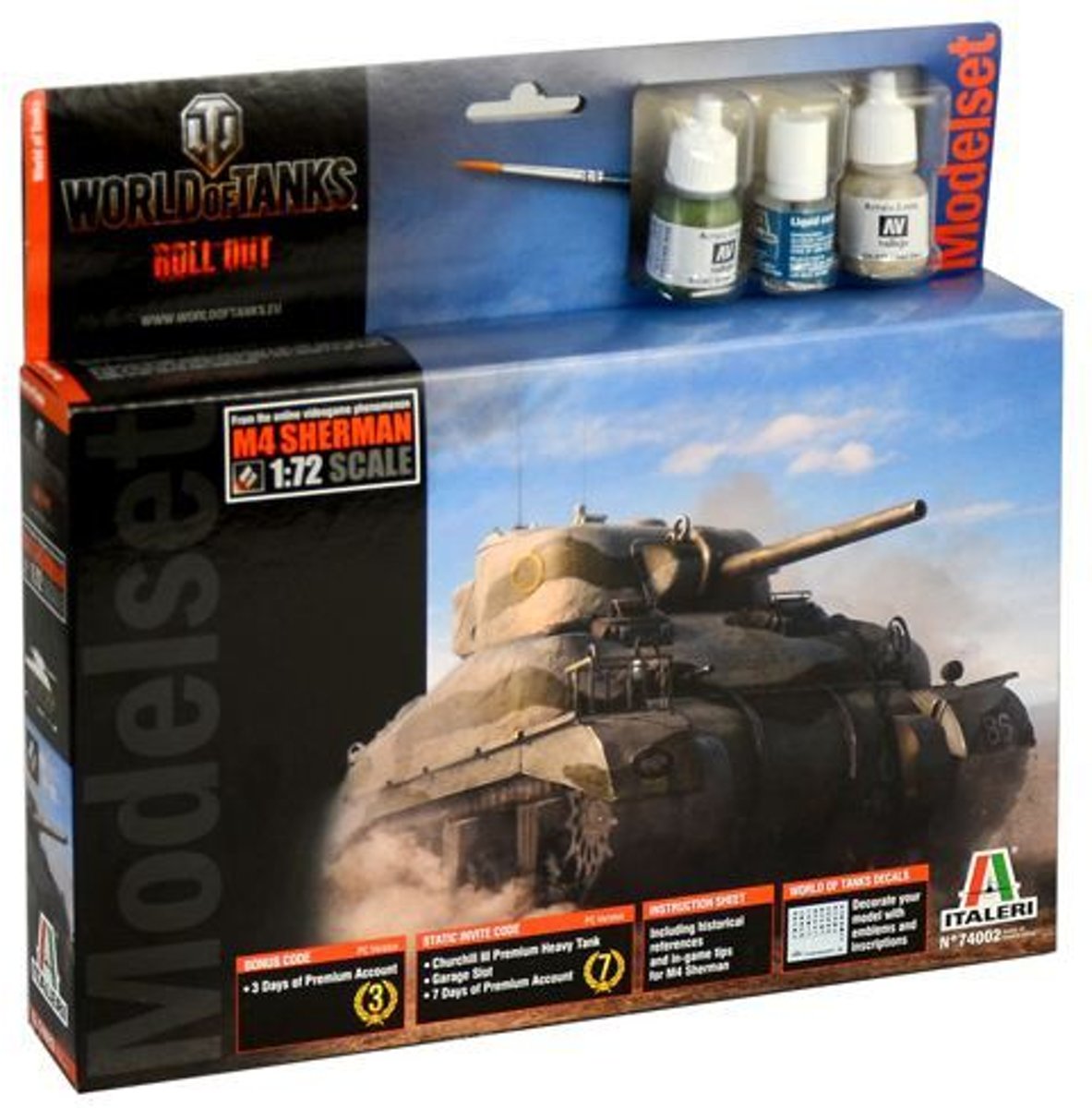 Italeri - Sherman W.o.t. Model Set Box 1:72 (Ita74002)