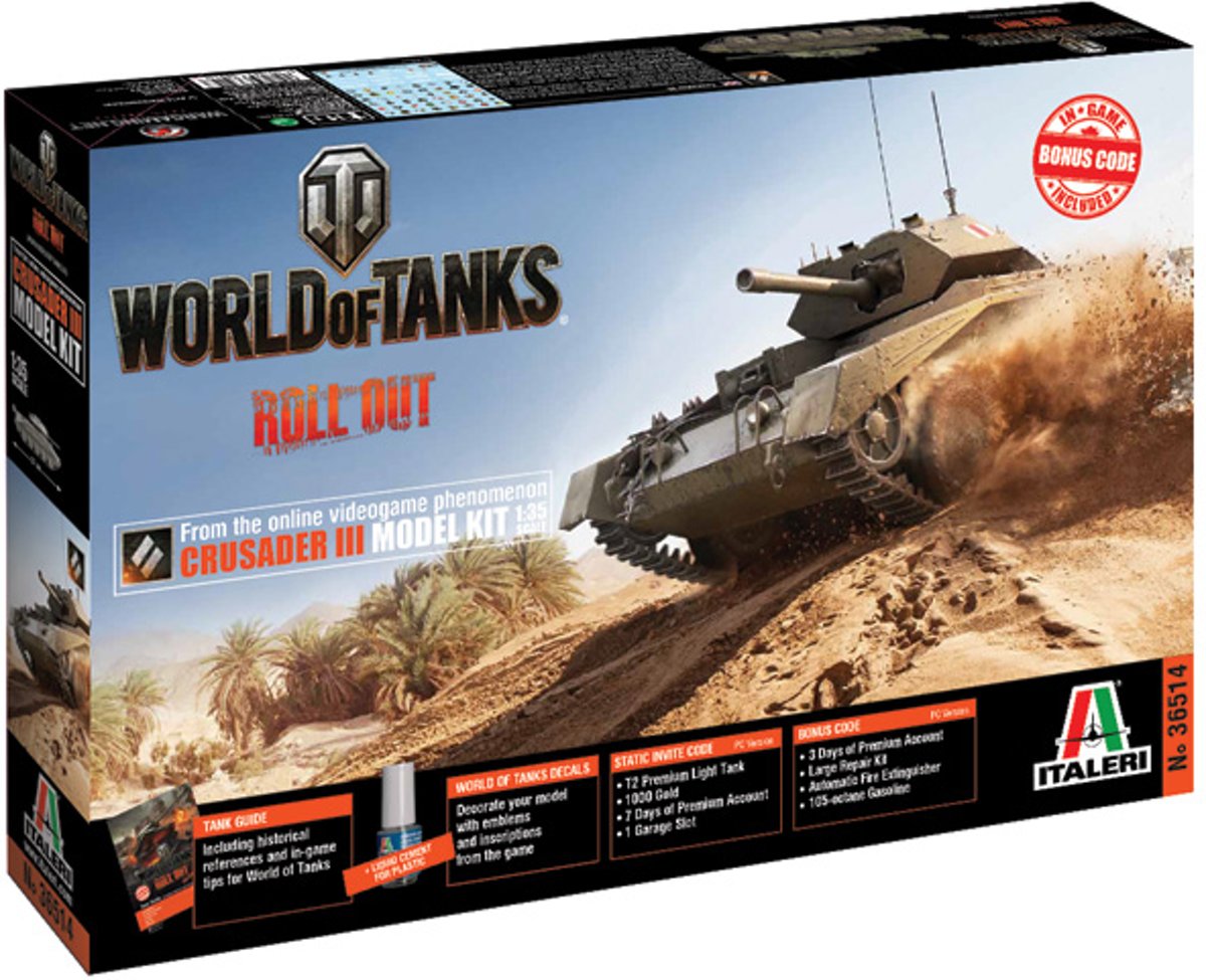 Italeri 36514 Crusader III - World of Tanks - Modelbouw pakket  1:35