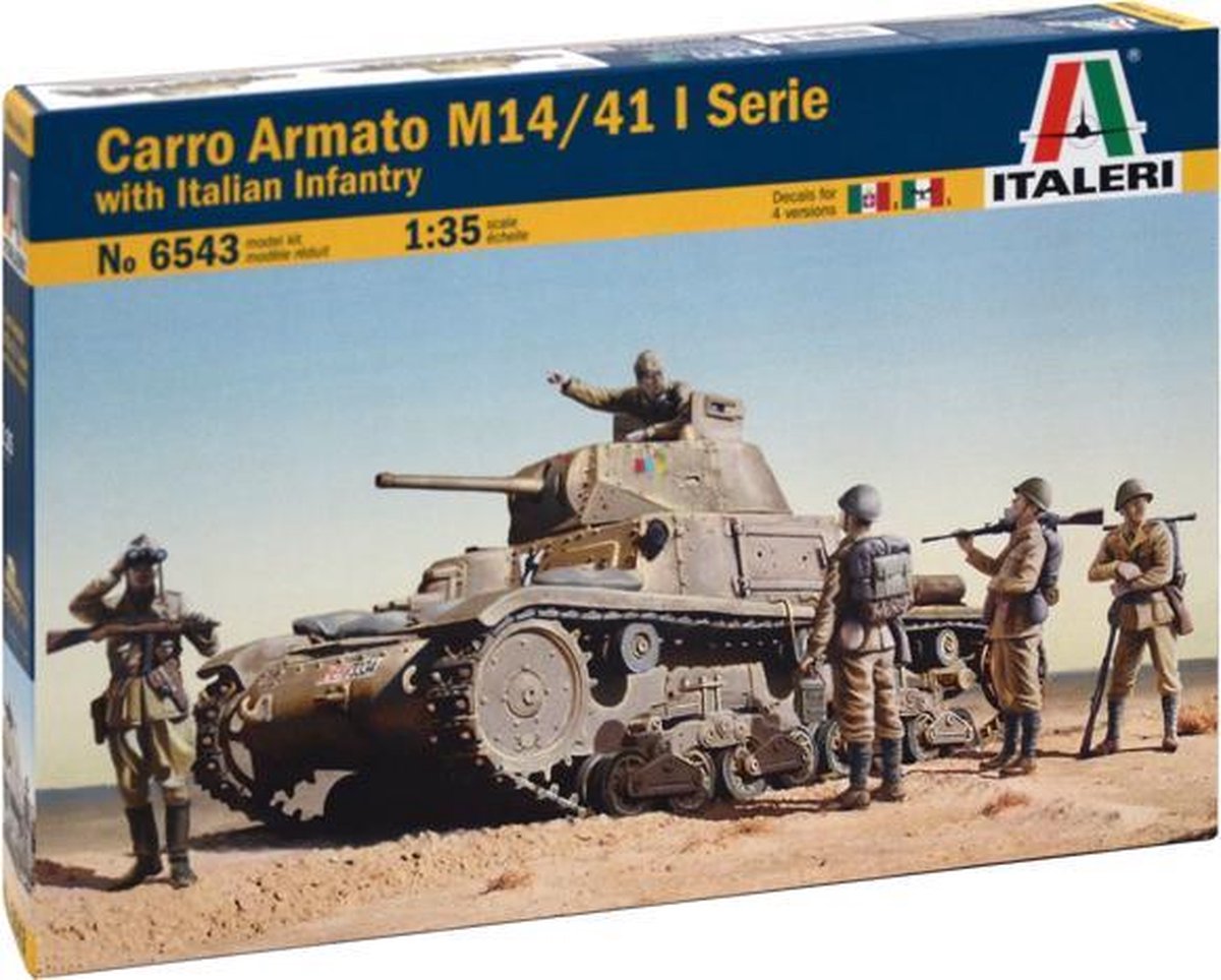 Italeri  Carro Armato M14/41 l Serie with Italian Infantry + Tamiya lijm