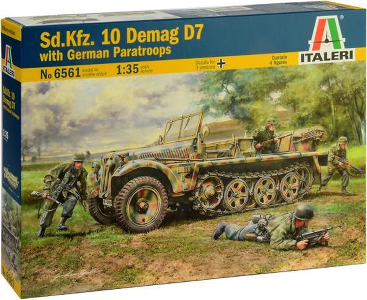 Italeri Sd.Kfz. 10 DEMAG D7 with German Paratroops + Tamiya lijm