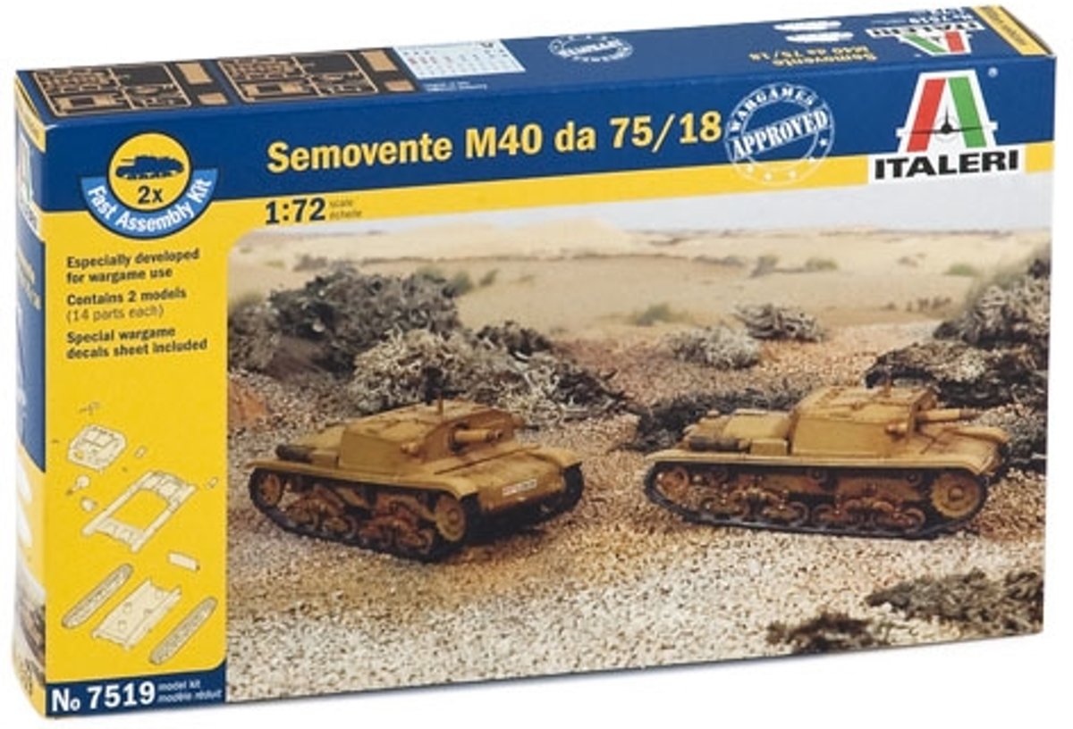 Italeri Semovente M40 da 75/18 1:72 Montagekit