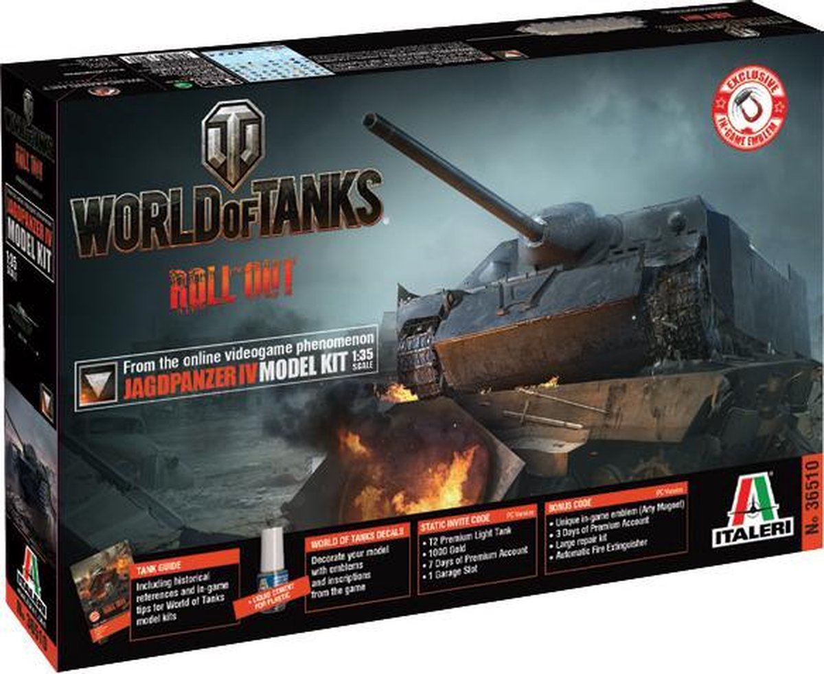 Italeri World of Tanks Jagdpanzer IV + Tamiya lijm