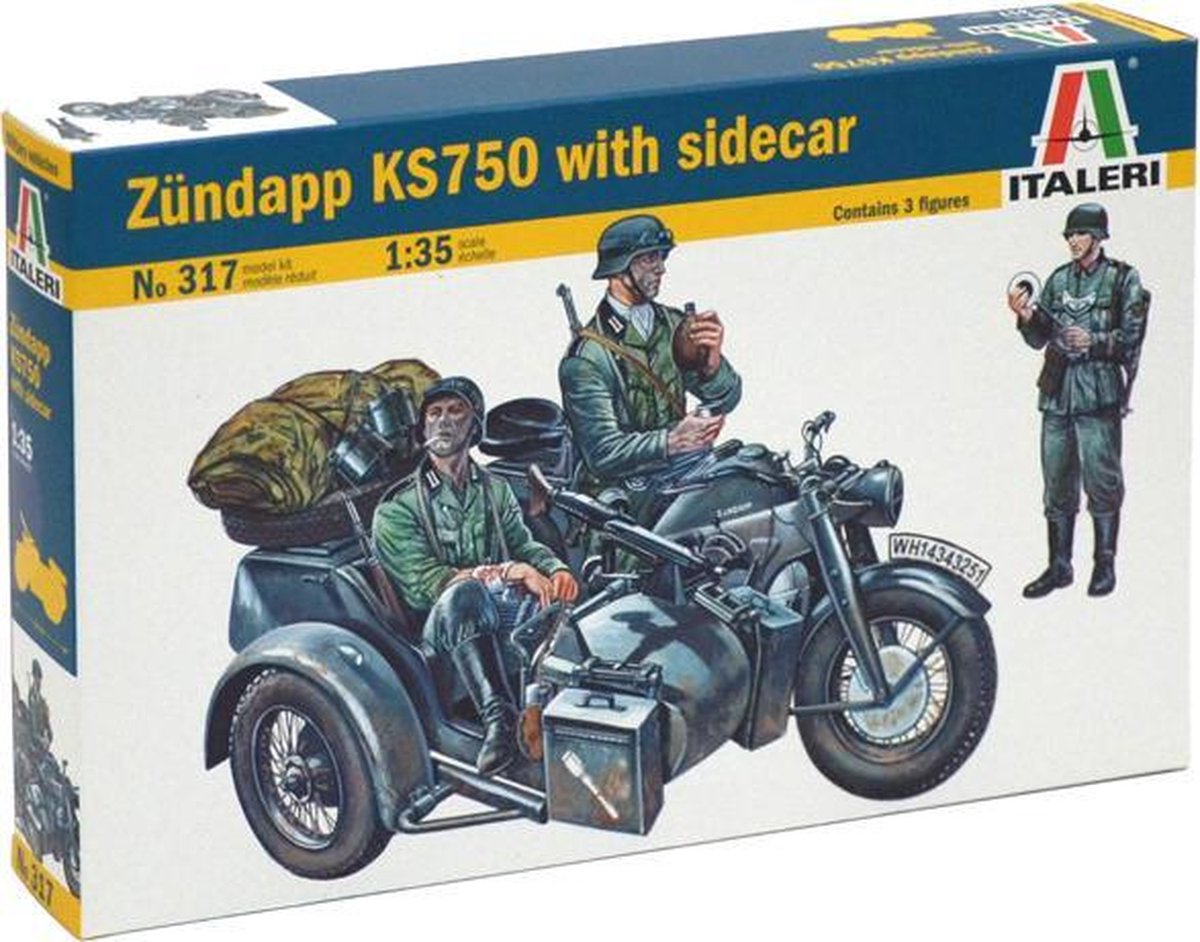 Italeri Zündapp KS750 with sidecar + Ammo by Mig lijm