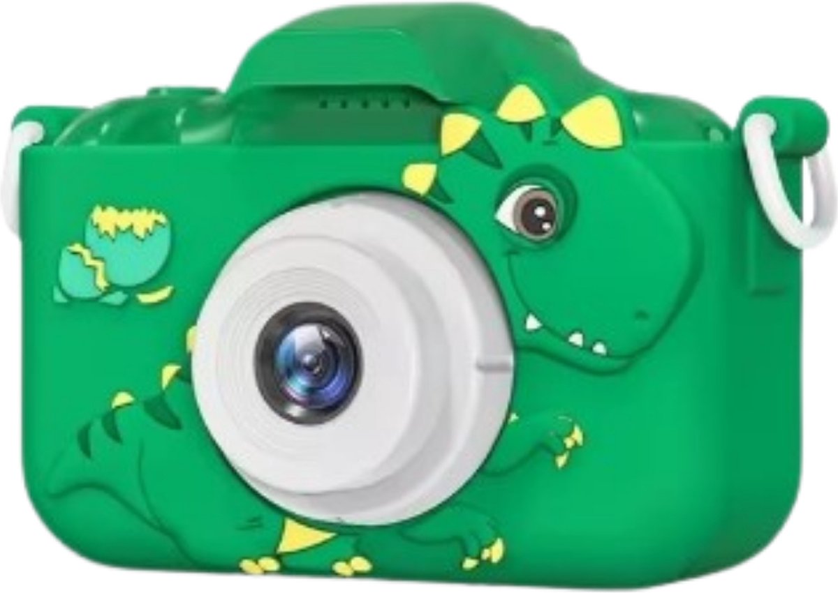 Kindercamera - Camera Voor Kinderen - Kinder Fotocamera - Speelgoedcamera - Eenvoudig - Veilig - Kindvriendelijk - 1080P HD - Foto Video Spelletje - Groene Dinosaurus