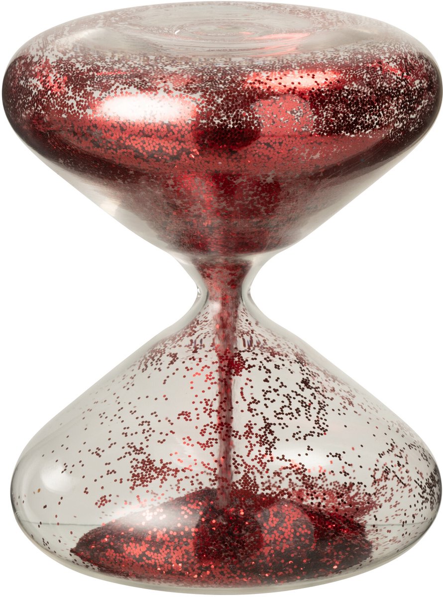   zandloper Glitters - glas - rood