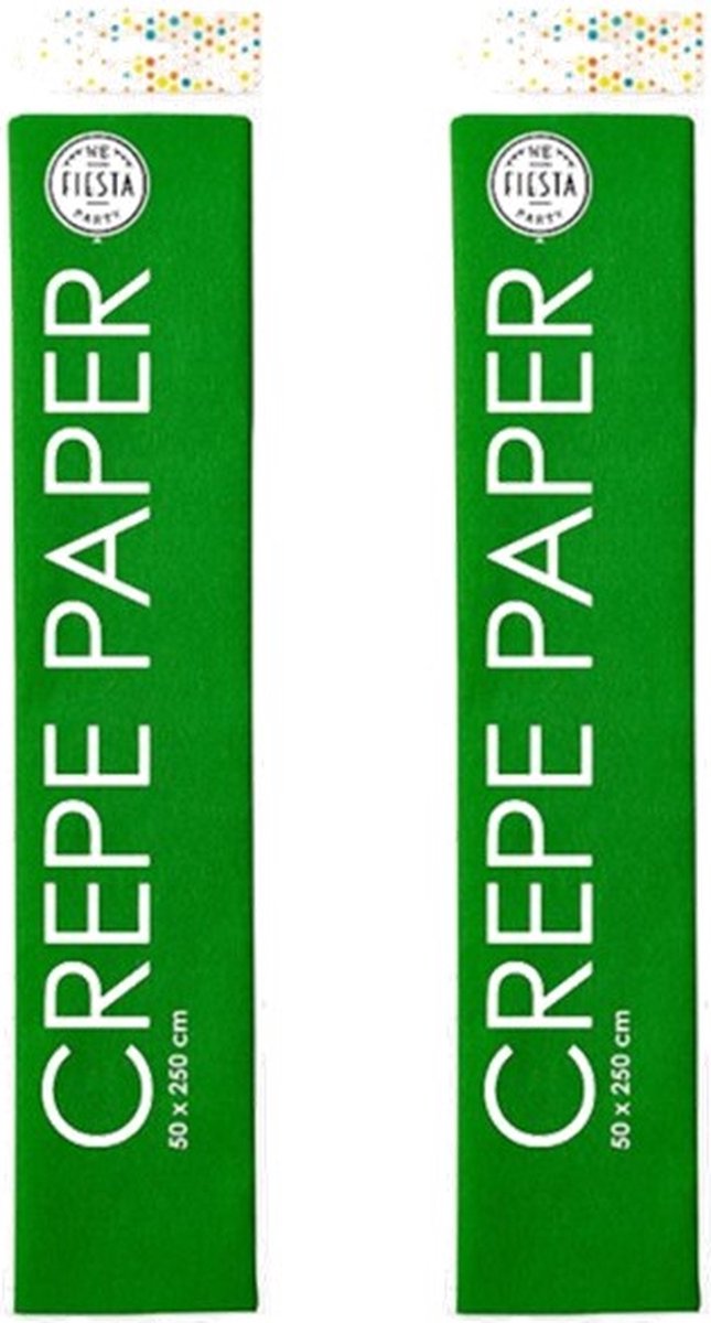 2x  CREPE PAPIER 50X250CM appel groen Globos 250 x 50 cm.