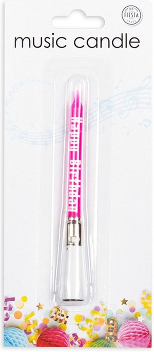 Taartkaars kaarsen muziek candles ROZE - 7,8cm.