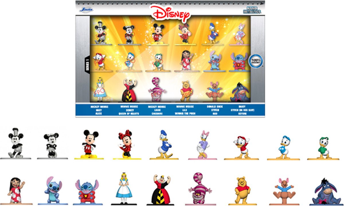 Jada Toys - Disney Nano Multi Pack Wave 1 -18 stuks - 4 cm - die-cast - metaal - Actiefiguren