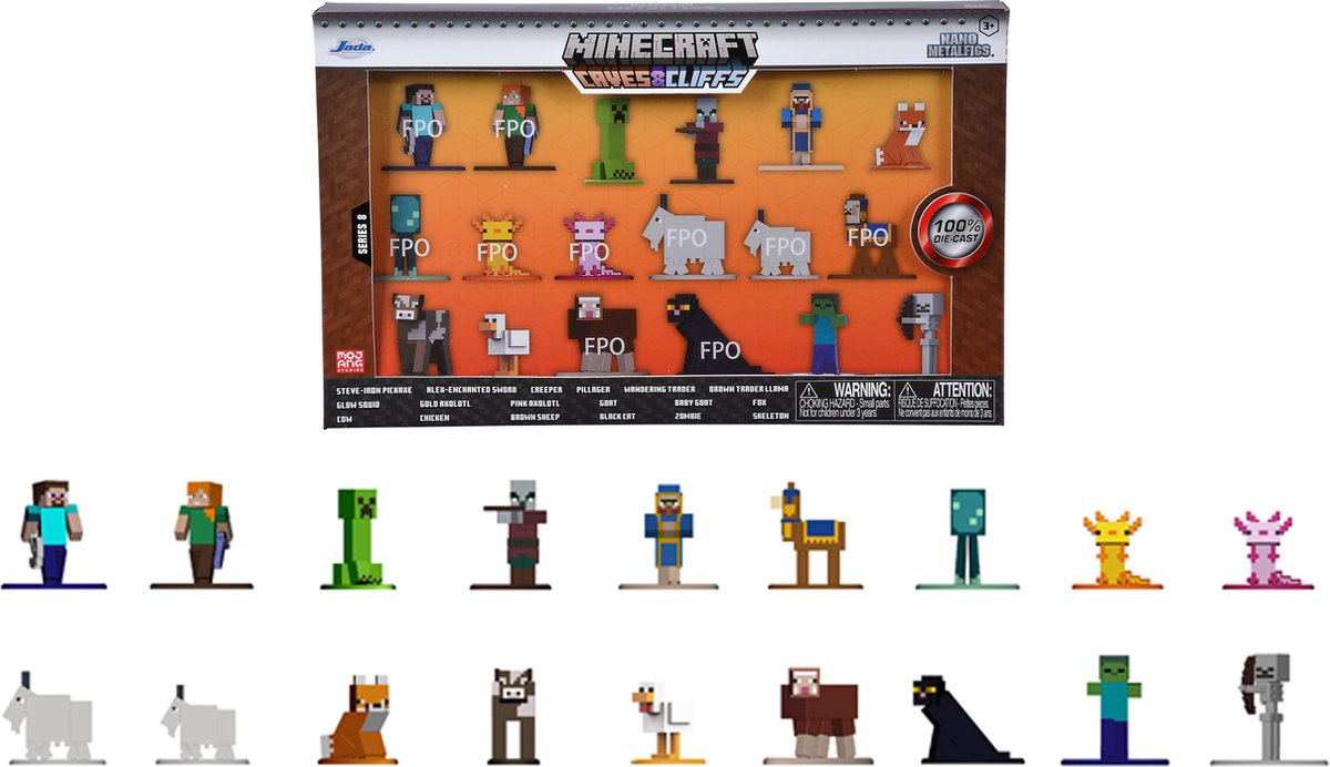 Jada Toys Minecraft Multipack Pack Nano - Wave 8 - Metaal - Actiefiguur