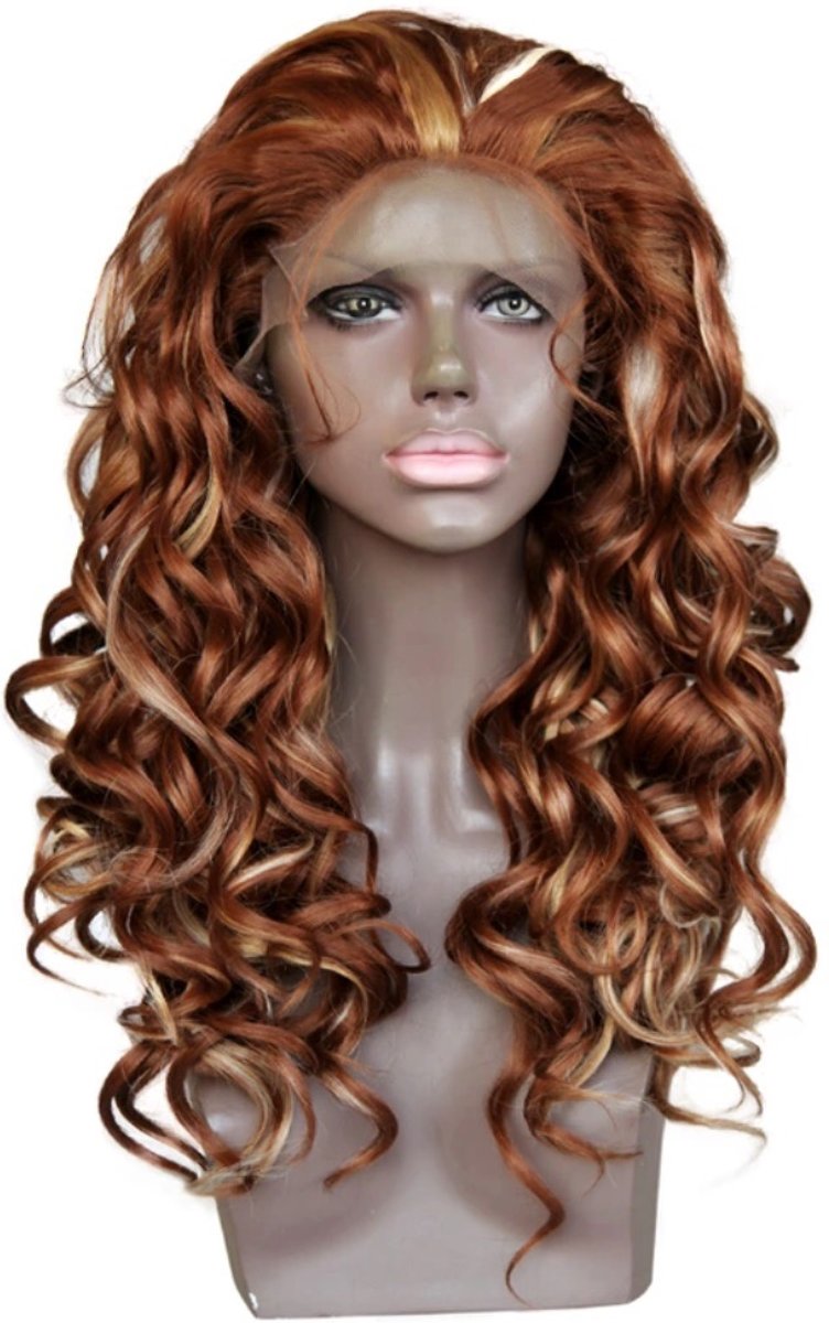 ACTIE Deborah Synthetische losse weave hair frontlace kleur:brown blonde