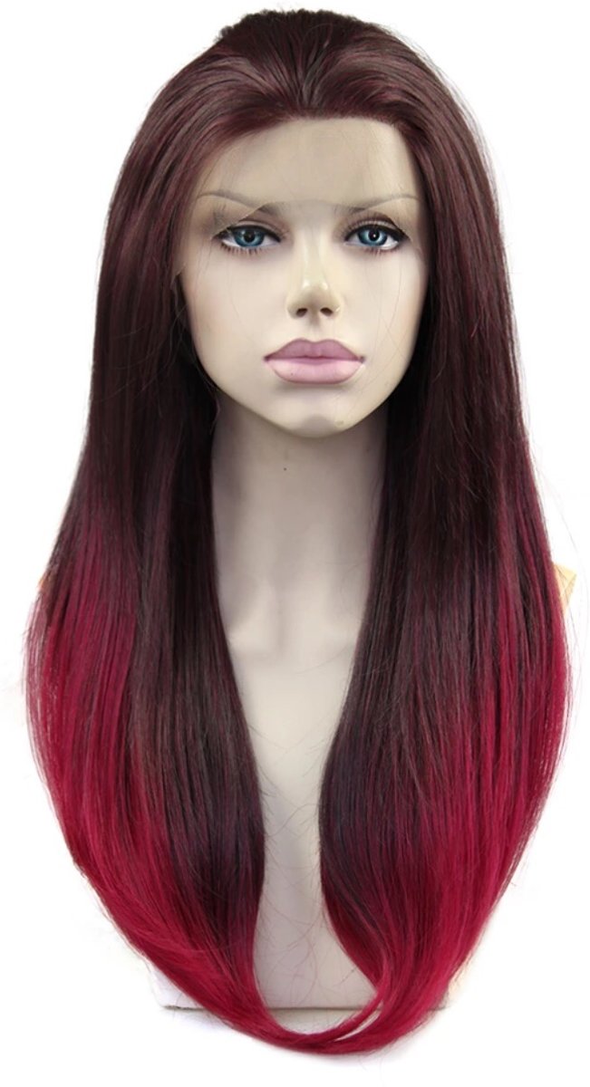 ACTIE Synthetische wig solange frontlace kleur: 2/burg 45cm