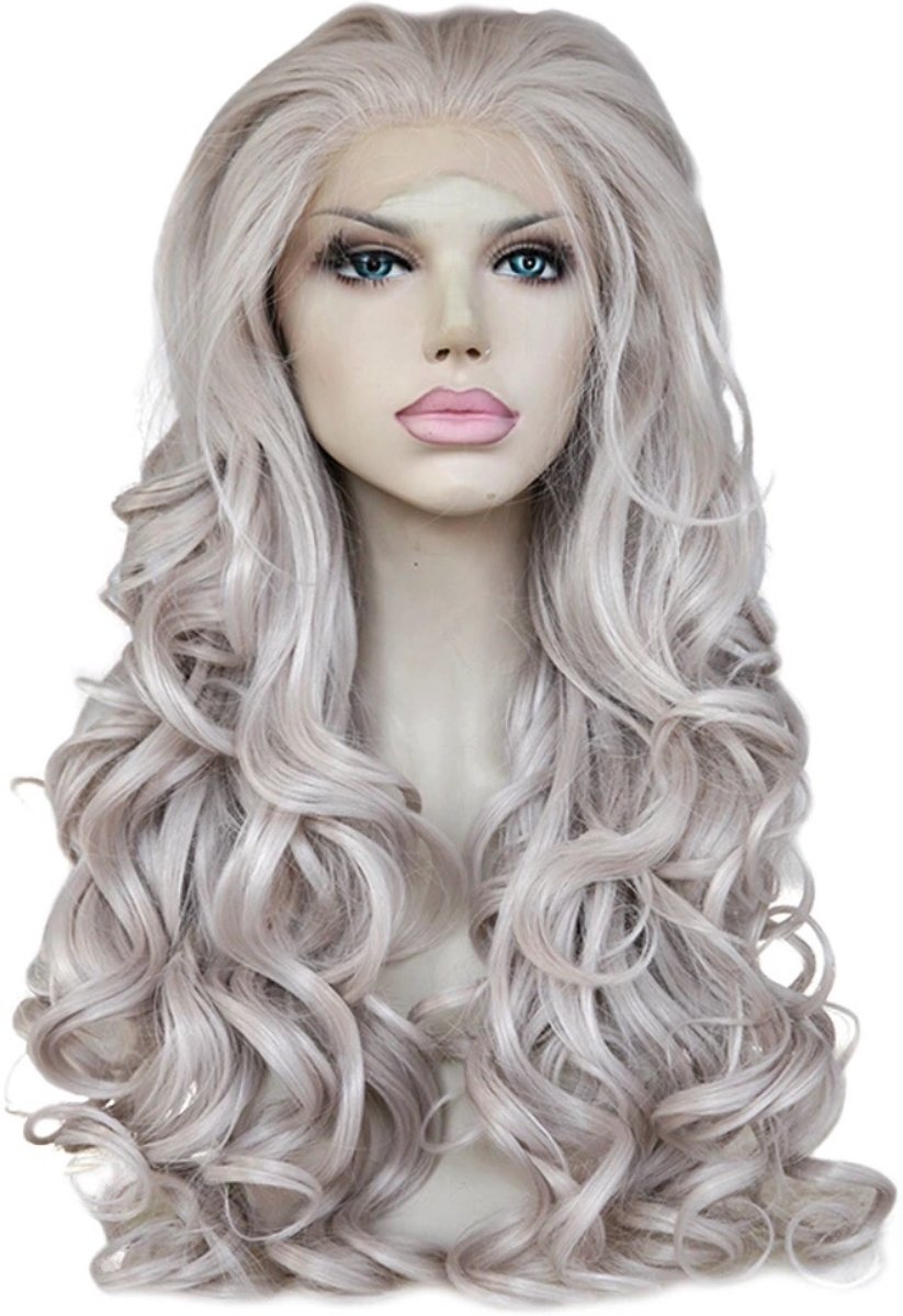 ACTIE Victoria Synthetische losse weave hair frontlace kleur:wit t4503/1001