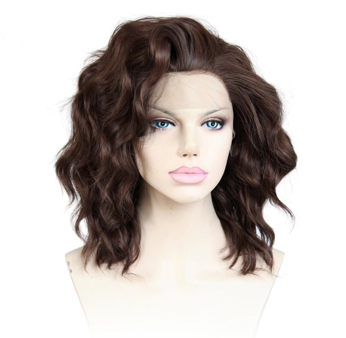 Synthetische frontlace wig kleur:6/8 25cm