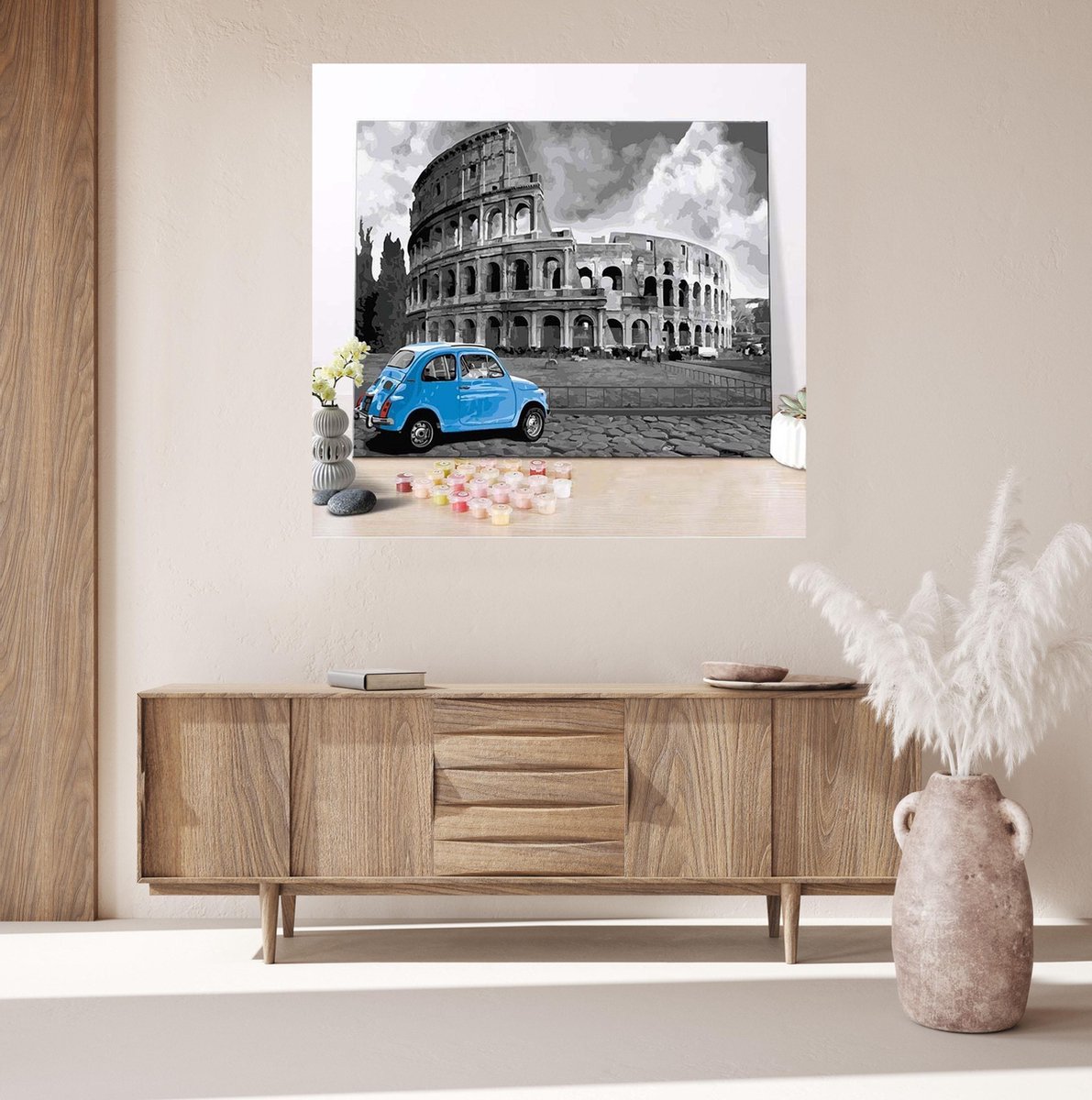 JDBOS ® Schilderen op nummer met frame (hout) - Colosseum Rome - Verven volwassenen - 40x50 cm