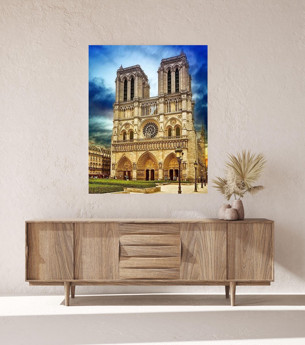 JDBOS ® Schilderen op nummer met frame (hout) - Notre Dame - Verven volwassenen - 40x50 cm