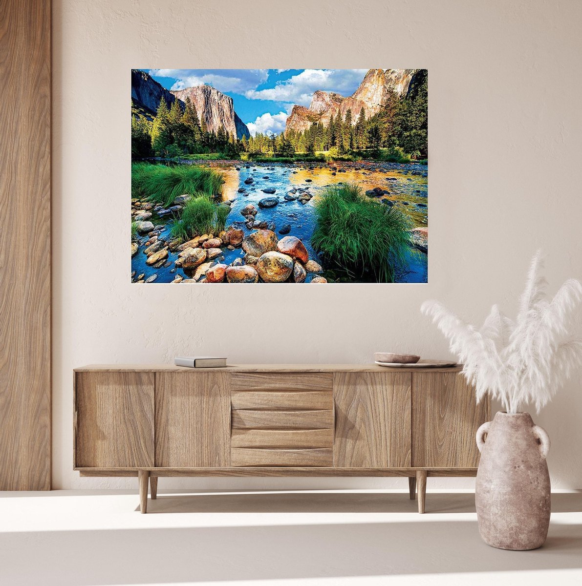 JDBOS ® Schilderen op nummer met frame (hout) - Prachtig landschap met water en rotsen - Verven volwassenen - 40x50 cm