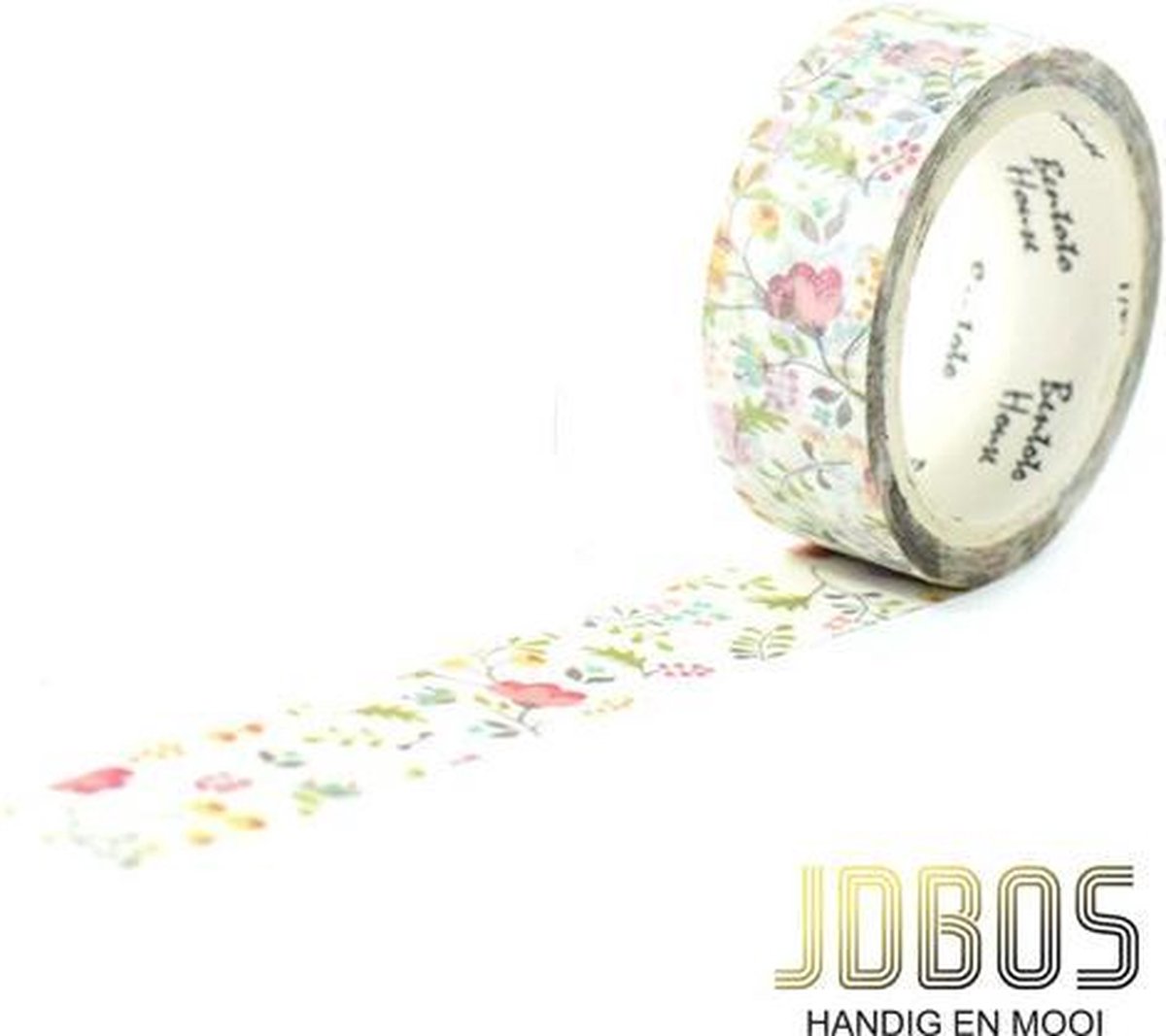 JDBOS ® Washi tape Bloemen en bladeren - 15 mm breed – 7 meter lang