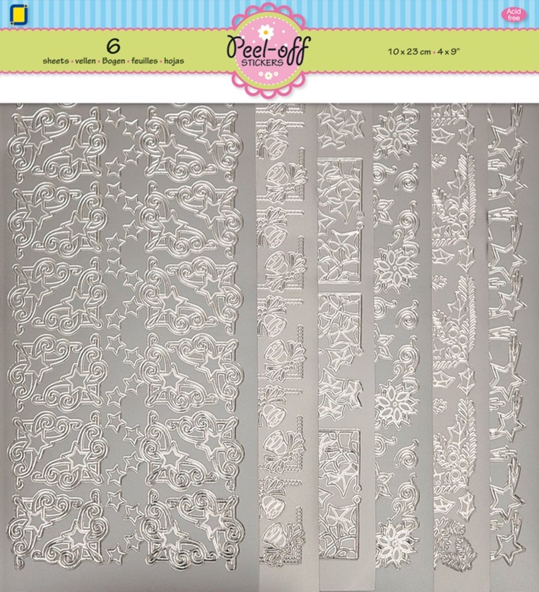 6-Pak Kerst hoeken  Zilver