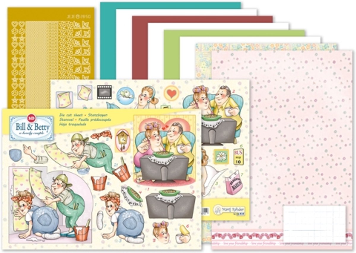 MRJ set Bill & Betty A5 Set voor 3 complete kaarten