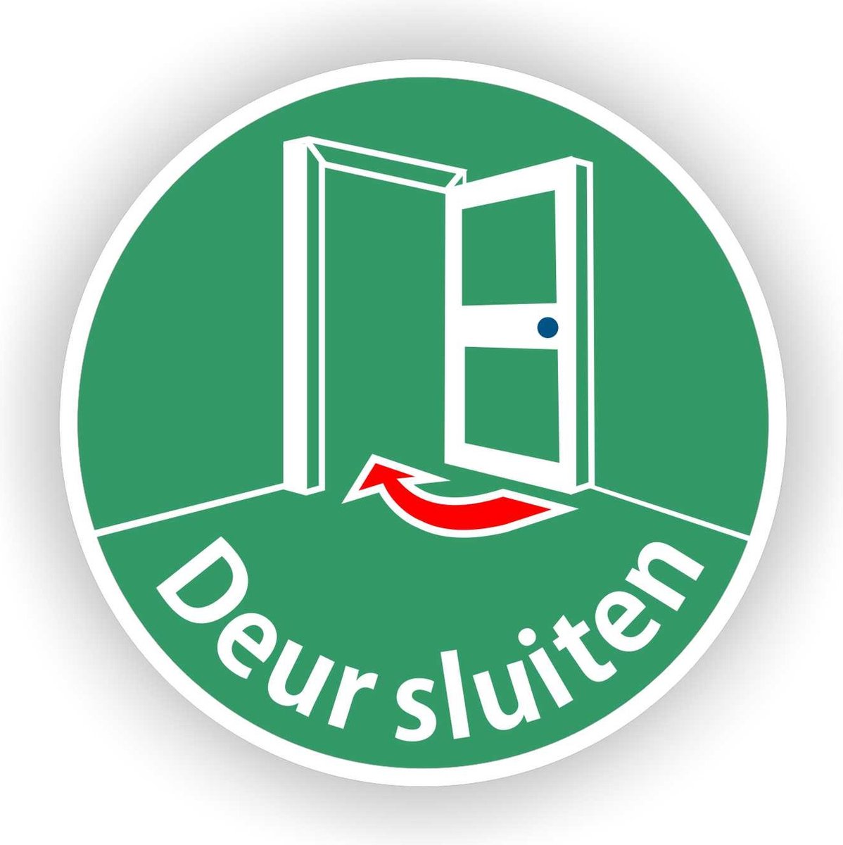 Deur sluiten sticker 20 cm