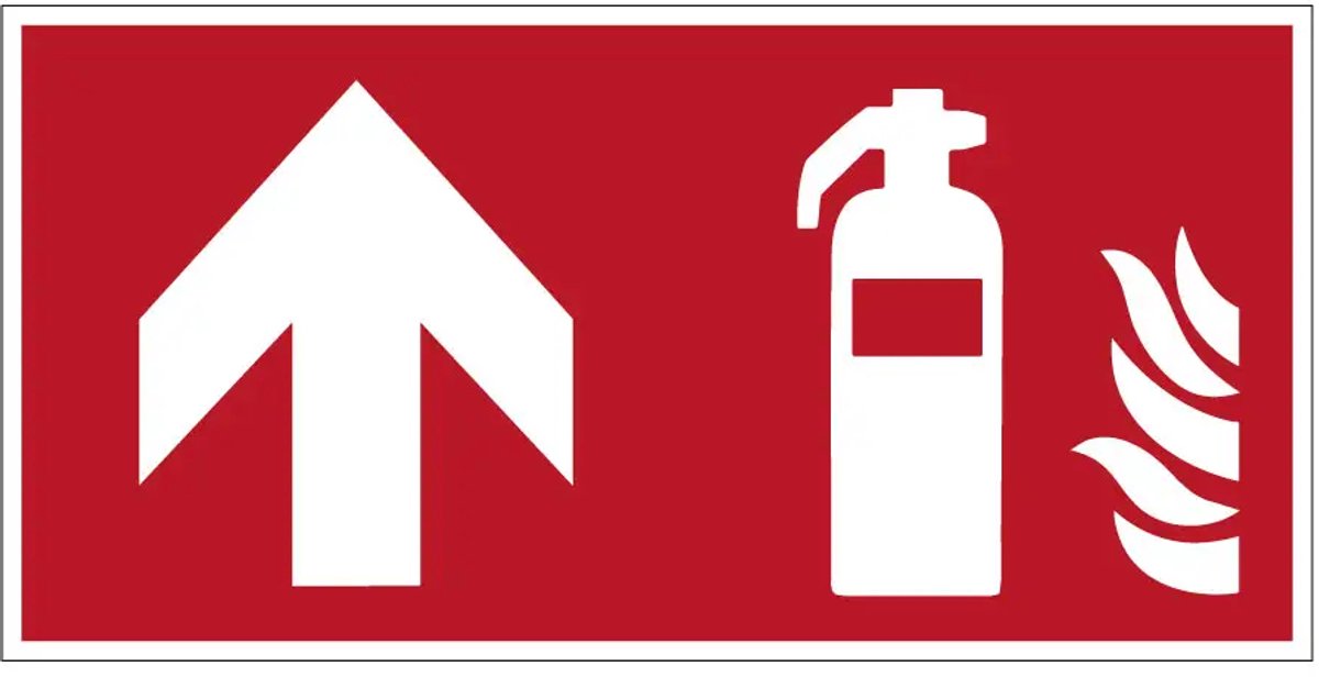 Brandblusser pijl boven sticker - F001 - 30 x 15 cm