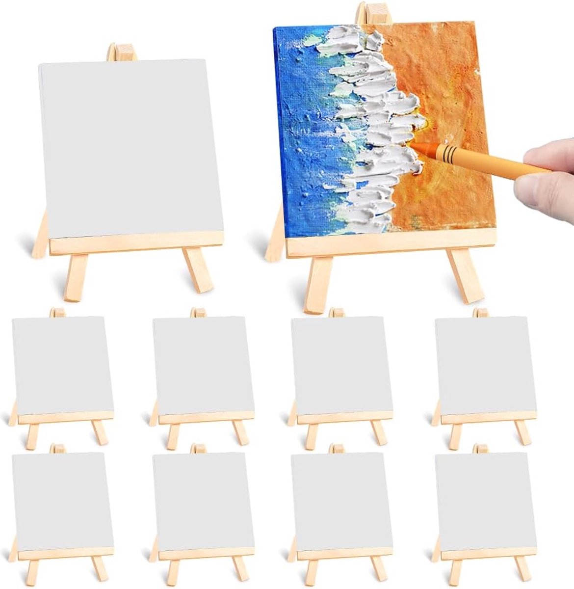   ® Set van 10 Mini  s met Canvas voor Tafeldecoratie en Creatieve Projecten